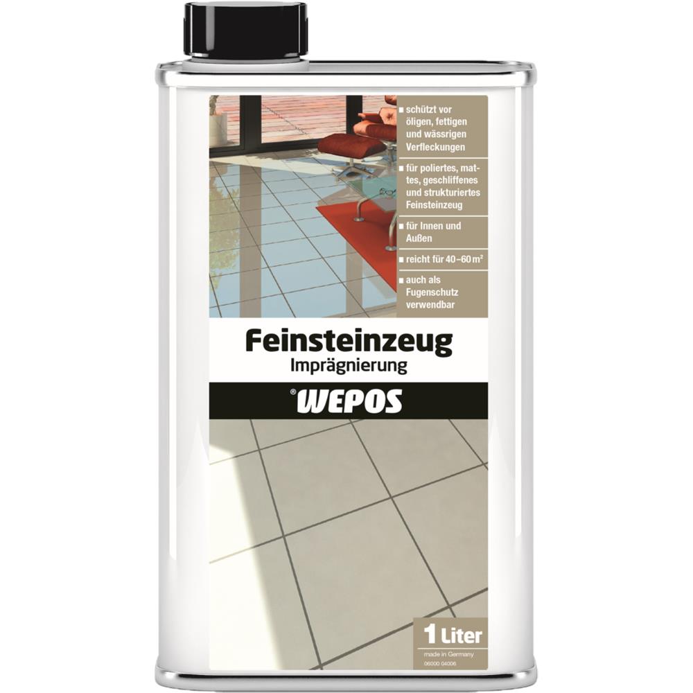 Wepos Feinsteinzeug Imprägnierung 1 L - Fleckschutz für Feinsteinzeug