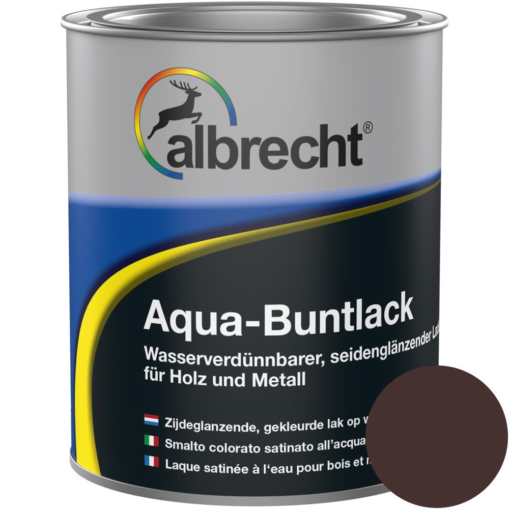 Albrecht Aqua-Buntlack seidenglanz RAL 8017 Schokoladenbraun 750 ml