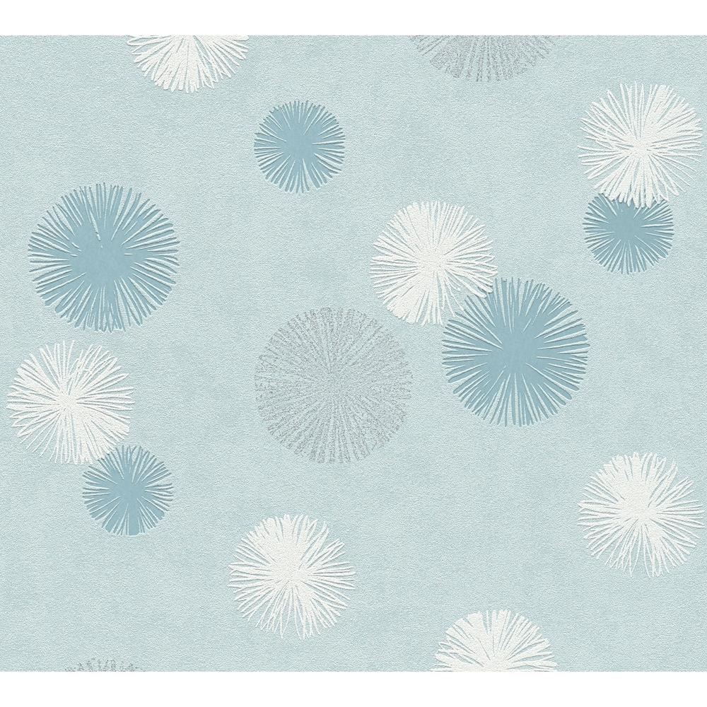 A.S. Création Vliestapete Life 4 floral Blau Metallic und Weiß Tapete Mustertapete