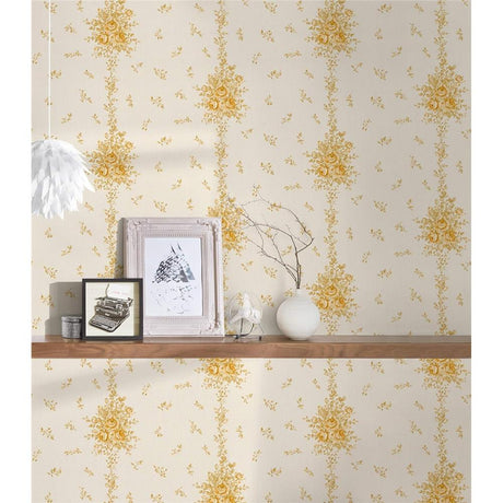 A.S. Création Vliestapete Florale Tapete Mustertapete Beige Creme