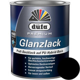 düfa Premium Glanzlack BLACK 750 ml Schwarz Lack Buntlack glänzend