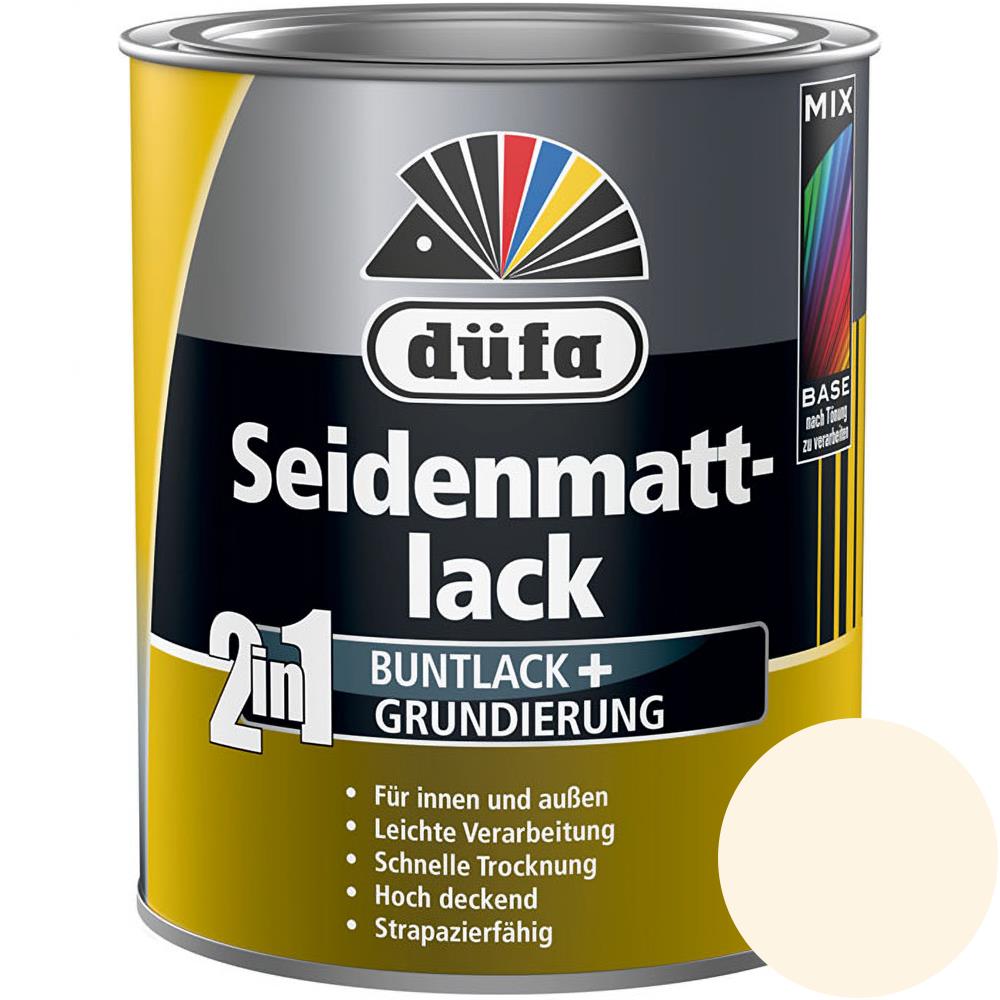 Düfa 2in1 Seidenmattlack RAL 9001 Cremeweiß 750 ml beige matt Lack + Grundierung