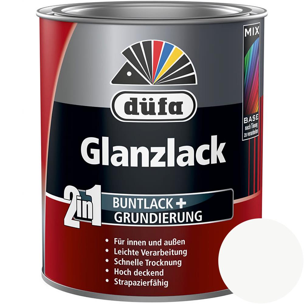 Düfa 2in1 Glanzlack RAL 9010 Reinweiß 750 ml weiß Lack + Grundierung