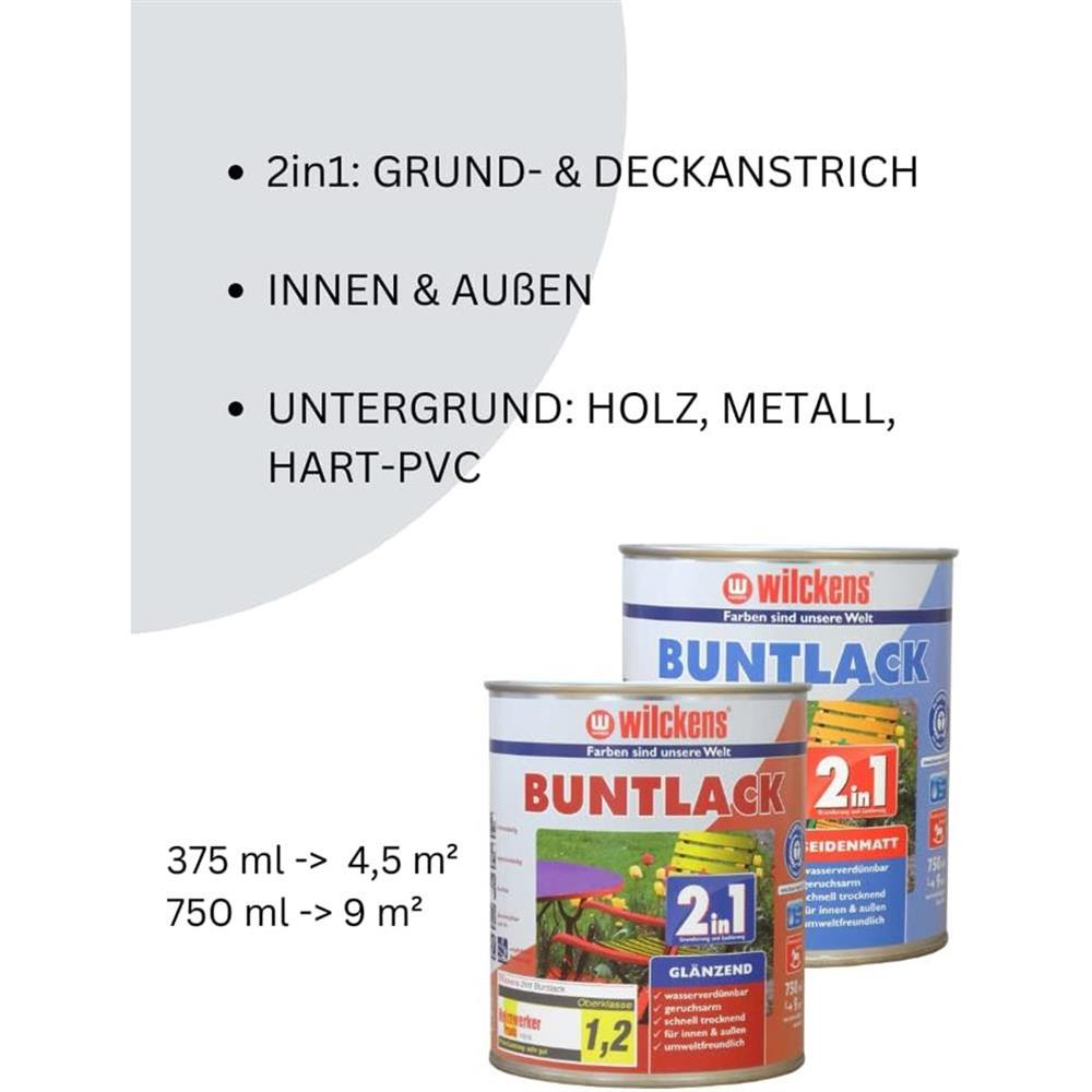 Wilckens Buntlack 2in1 seidenmatt, Feuerrot (RAL 3000), 750 ml