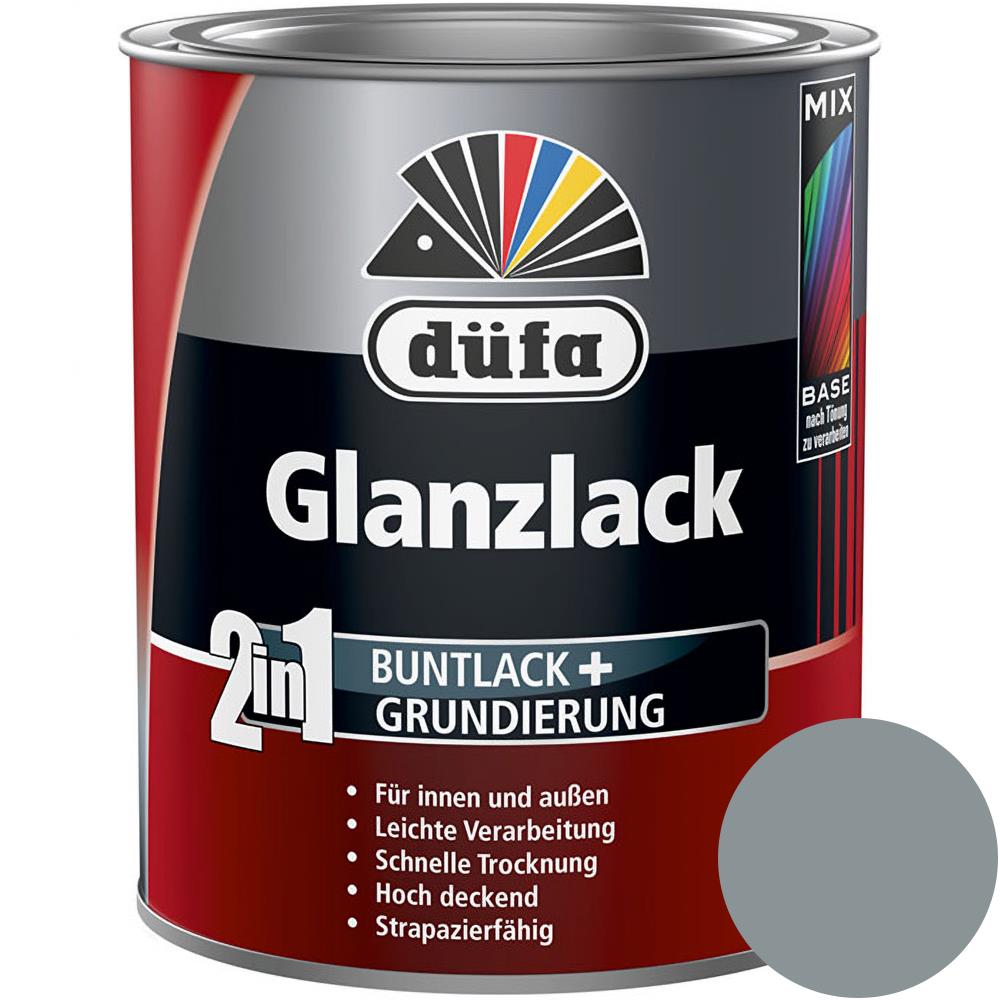 Düfa 2in1 Glanzlack RAL 7001 Silbergrau 750 ml grau Lack + Grundierung