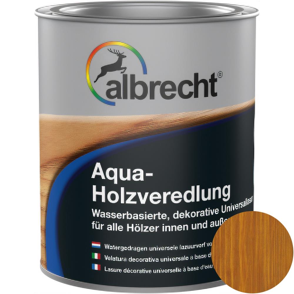 Albrecht Aqua-Holzveredlung Teak 750 ml Universallasur Holzlasur Schutzlasur