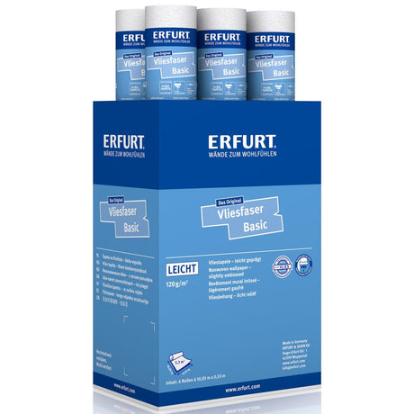 ERFURT VLIESFASER BASIC 105 Vliestapete 10,05 x 0,53 m - 6 Rollen