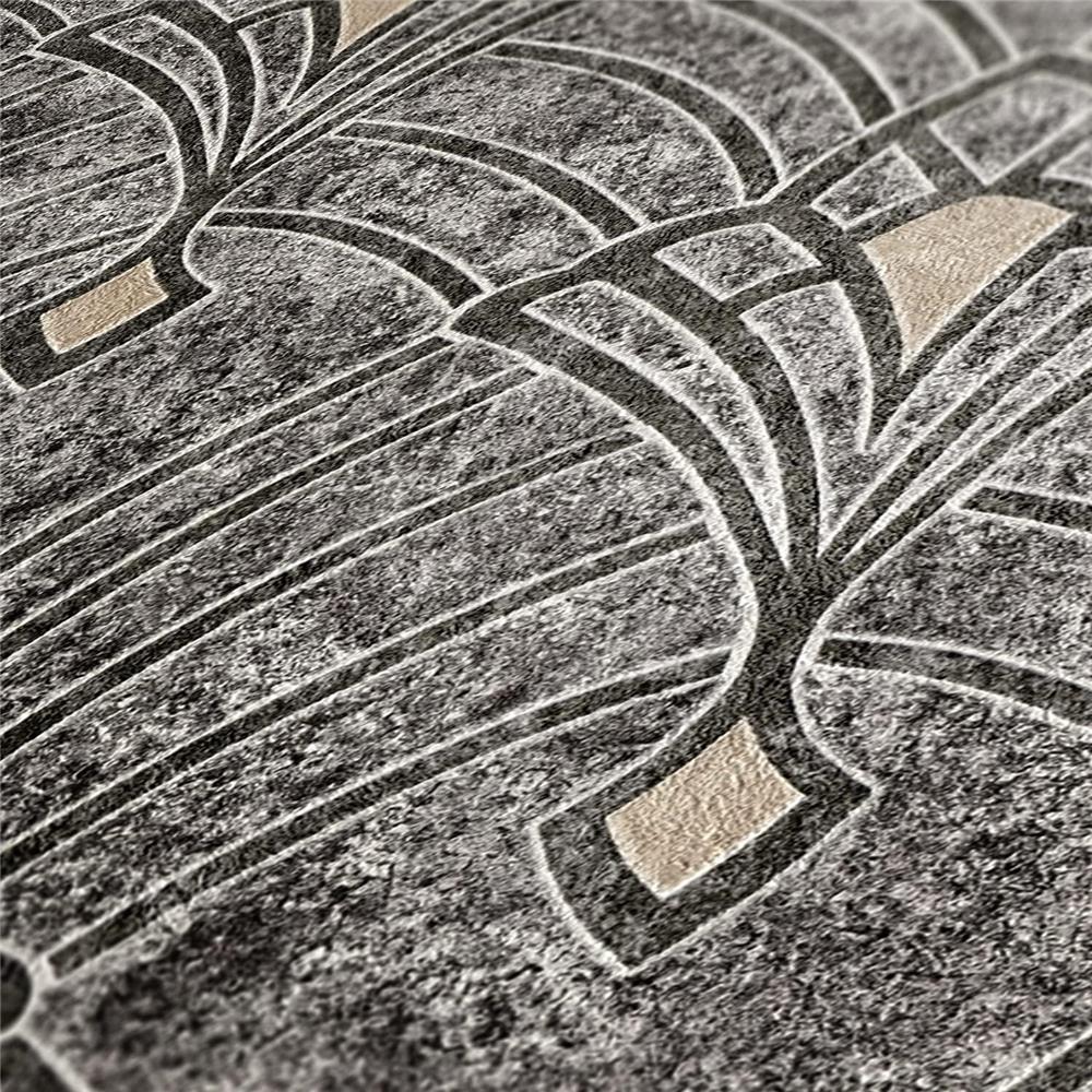 Livingwalls Tapete Mata Hari Mustertapete Vliestapete Art Déco schwarz grau beige