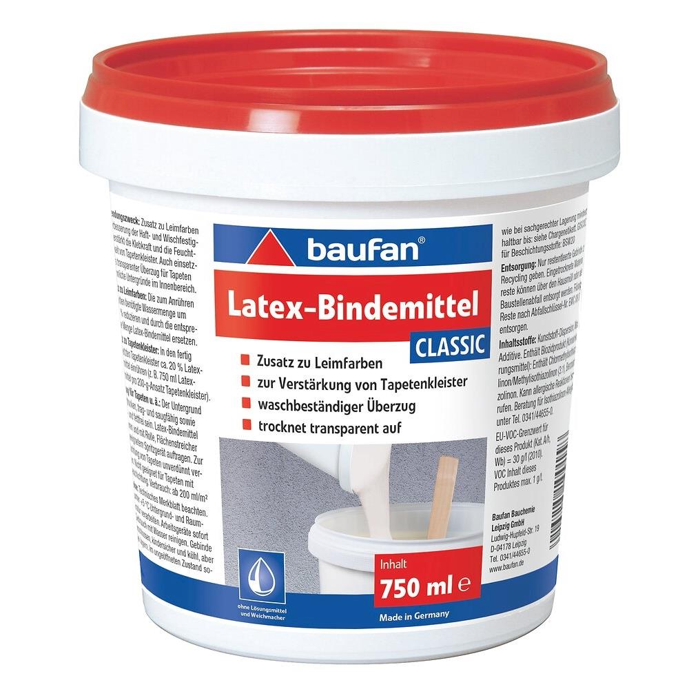 Baufan Latex-Bindemittel classic 750 ml, transparent, seiden-glänzend, für Tapeten-Versiegelung