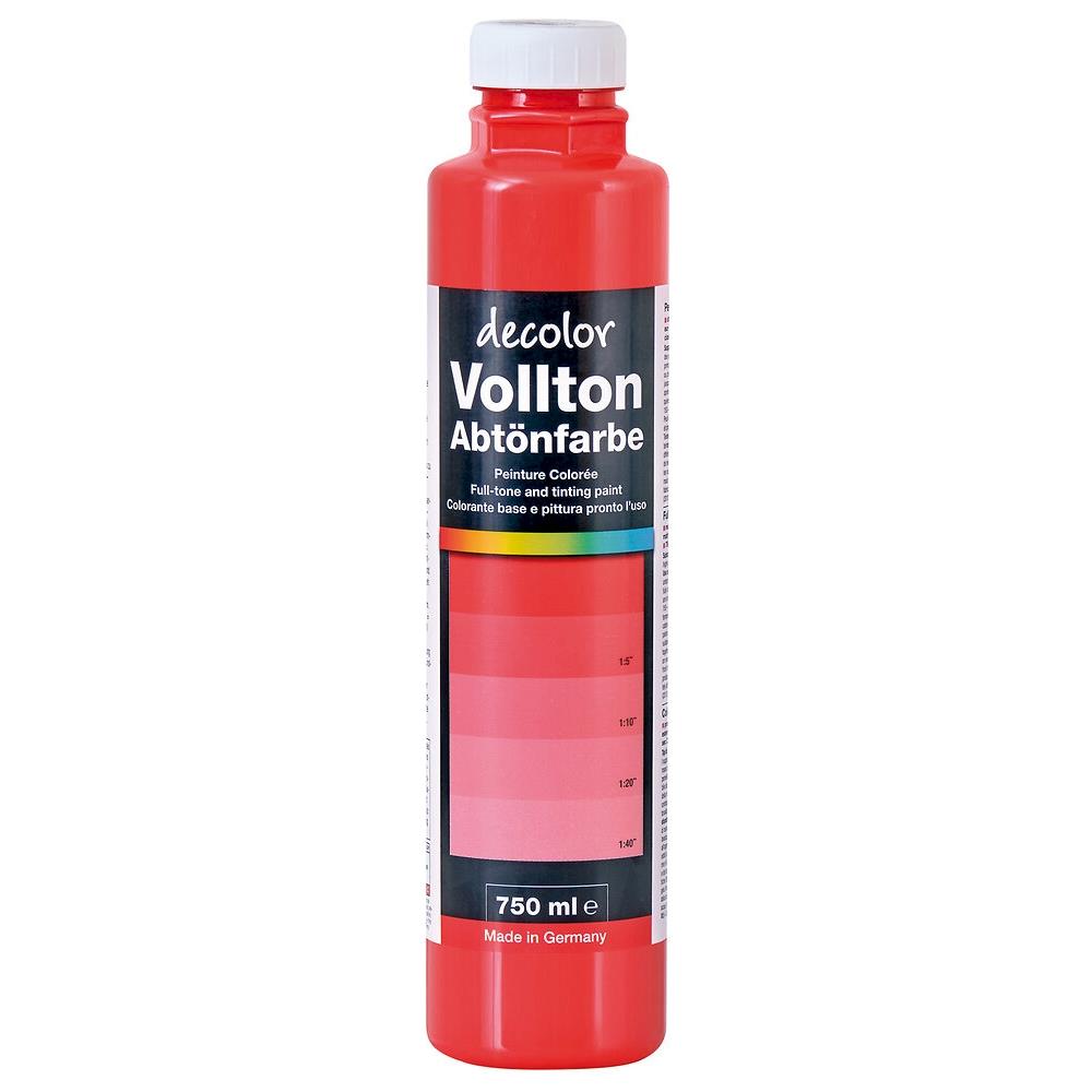 decolor Vollton- und Abtönfarbe, Signalrot 909, 750 ml