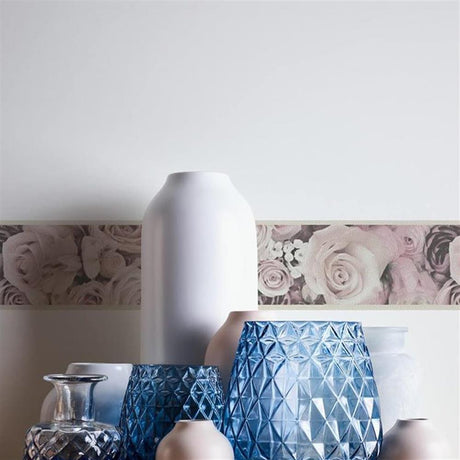 A.S. Création Bordüre Blumen Rosen Creme/Rosa/Grau selbstklebend