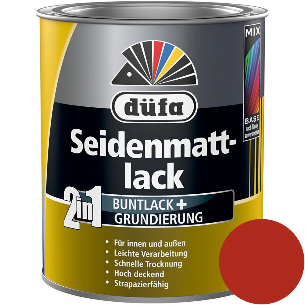 Düfa 2in1 Seidenmattlack RAL 3000 Feuerrot 750 ml rot matt Lack + Grundierung