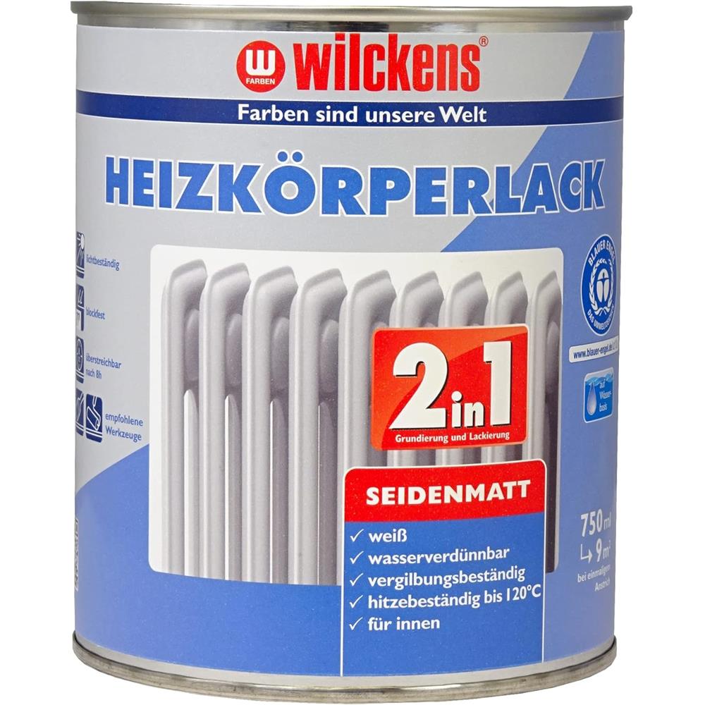 Wilckens Heizkörperlack 2in1 Weiß seidenmatt 750ml Weißlack