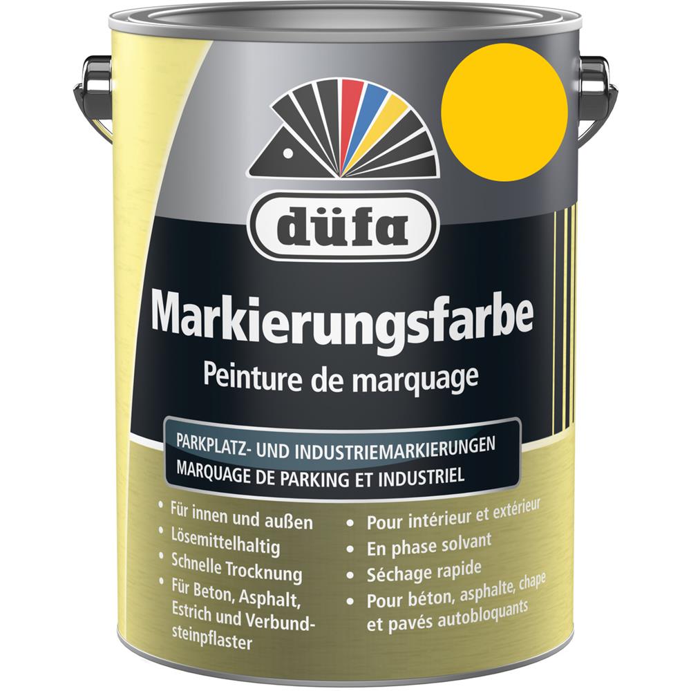 Düfa Markierungsfarbe GELB 2,5 l Parkplatzfarbe Industriemarkierung Kunststofffarbe
