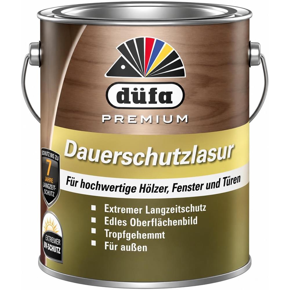 Düfa Premium Dauerschutzlasur MAHAGONI 2,5 l Lasur Holz Schutzlasur