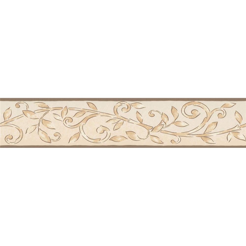 A.S. Création Bordüre Borte floral 5 m x 0,13 m Cappuccinofarben