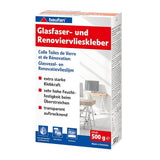baufan Glasfaser- und Renoviervlieskleber 500 g Kleber für schwere Wandbeläge