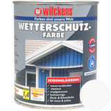 Wilckens Wetterschutzfarbe seidenglänzend, Reinweiß (RAL 9010), 750 ml