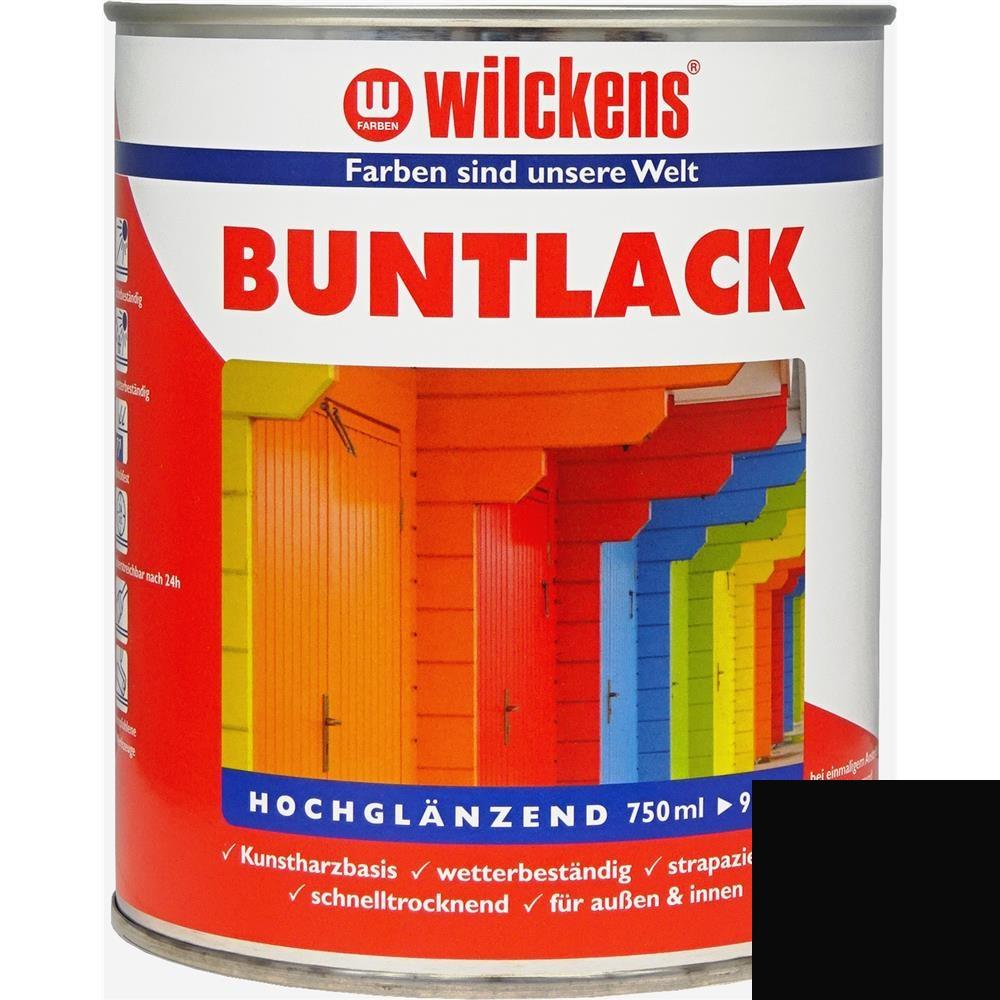 Wilckens Buntlack hochglänzend, Tiefschwarz (RAL 9005), 750 ml