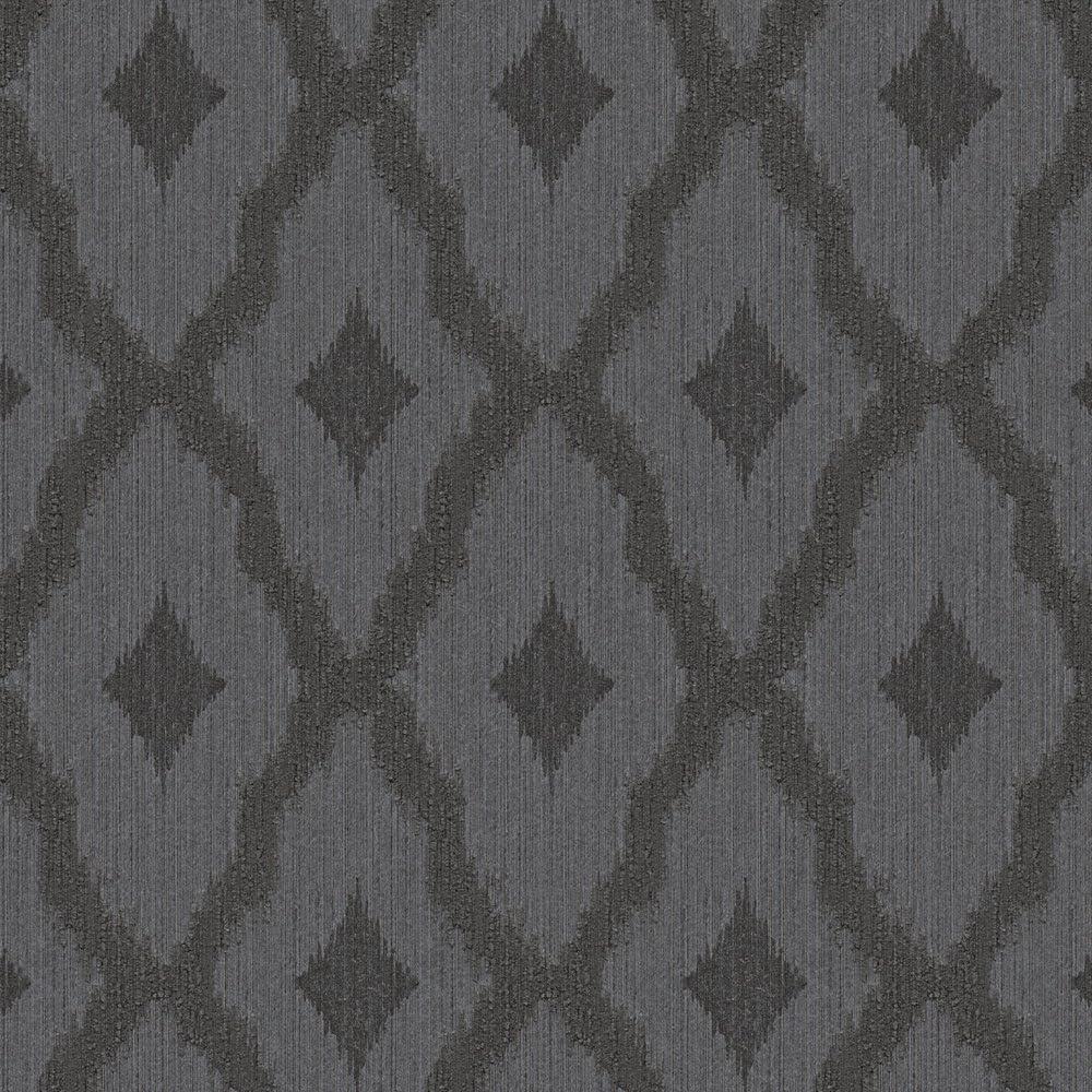 Architects Paper Textiltapete mit grafischen Ornamenten Grau