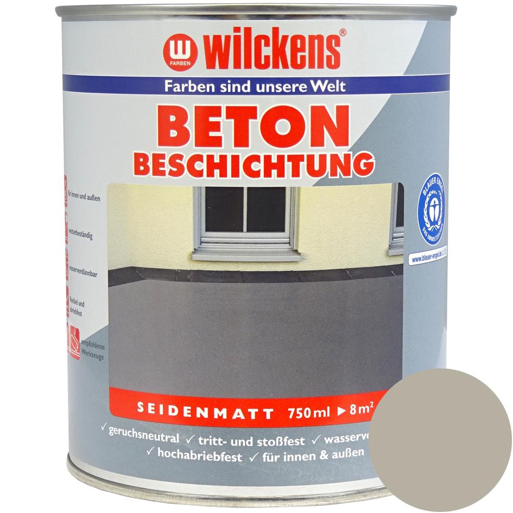 Wilckens Betonbeschichtung LF seidenmatt, Kieselgrau (RAL 7032), 750 ml