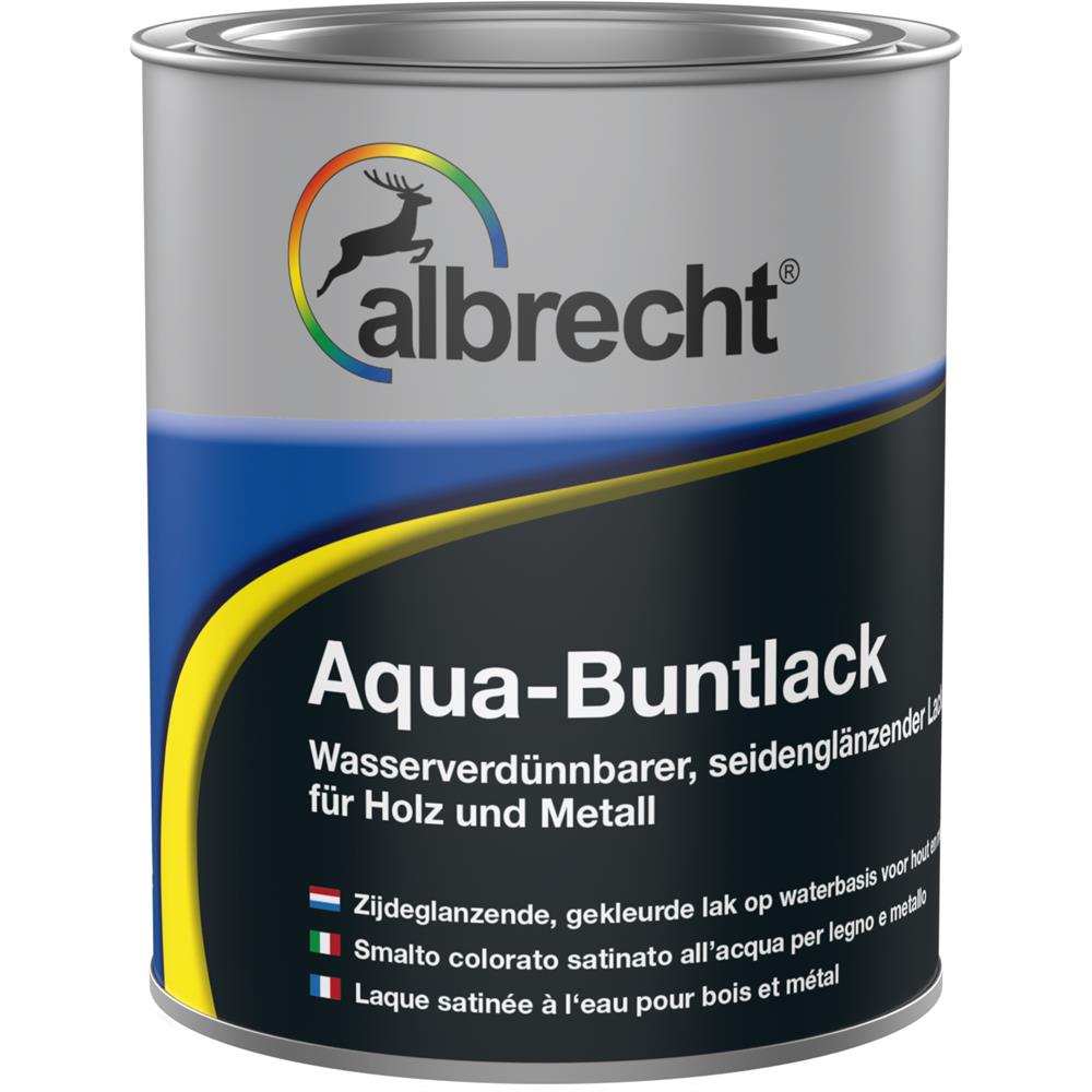 Albrecht Aqua-Buntlack seidenglanz RAL 9005 schwarz 750 ml hoch deckender Lack