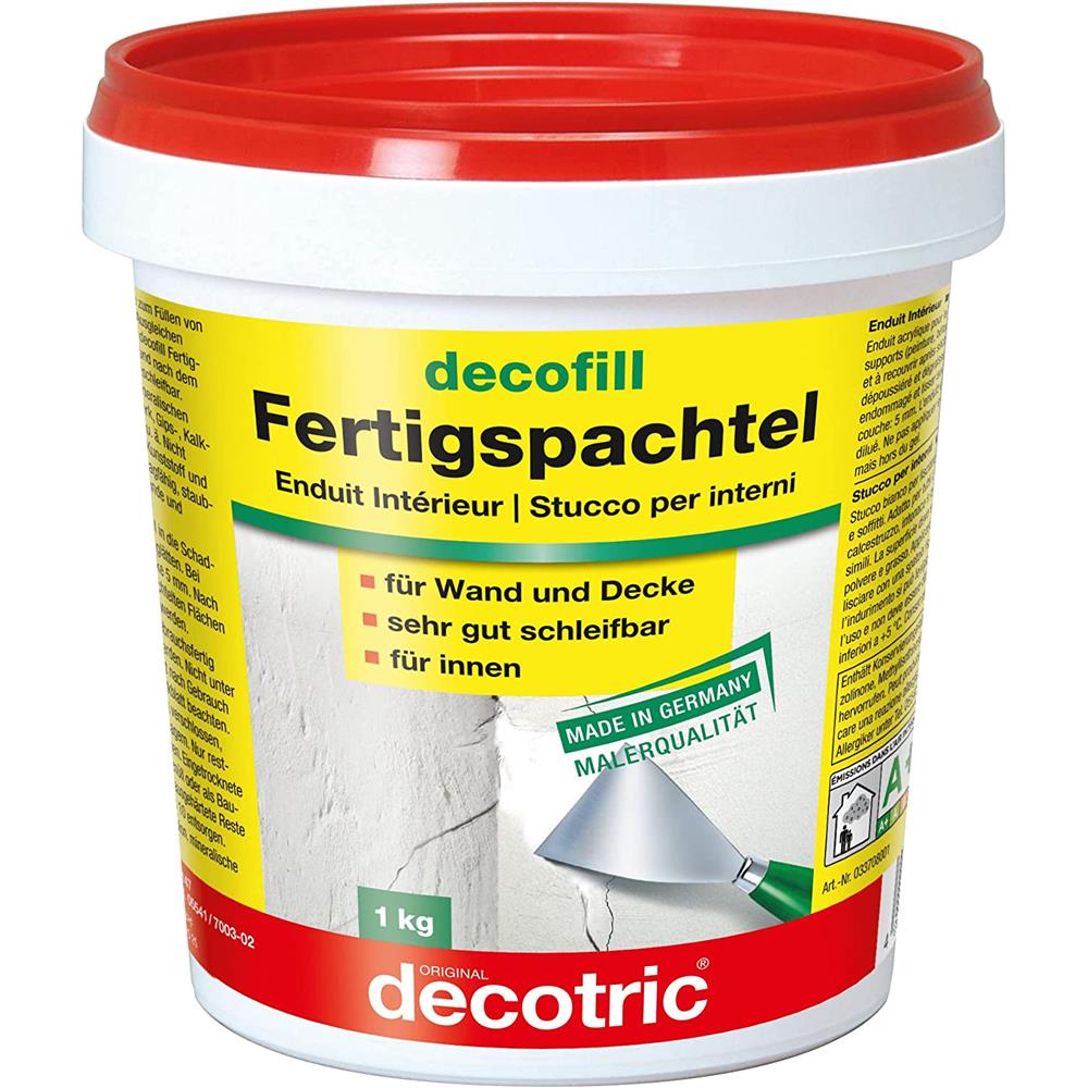 decofill Fertigspachtel, 1 kg, für Wand und Decke im Innenbereich