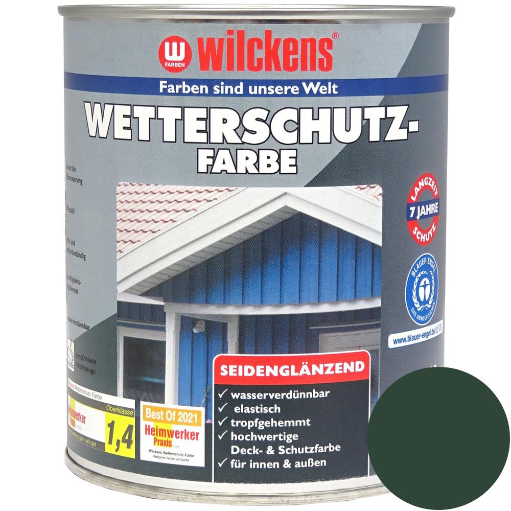 Wilckens Wetterschutzfarbe seidenglänzend, Moosgrün (RAL 6005), 750 ml