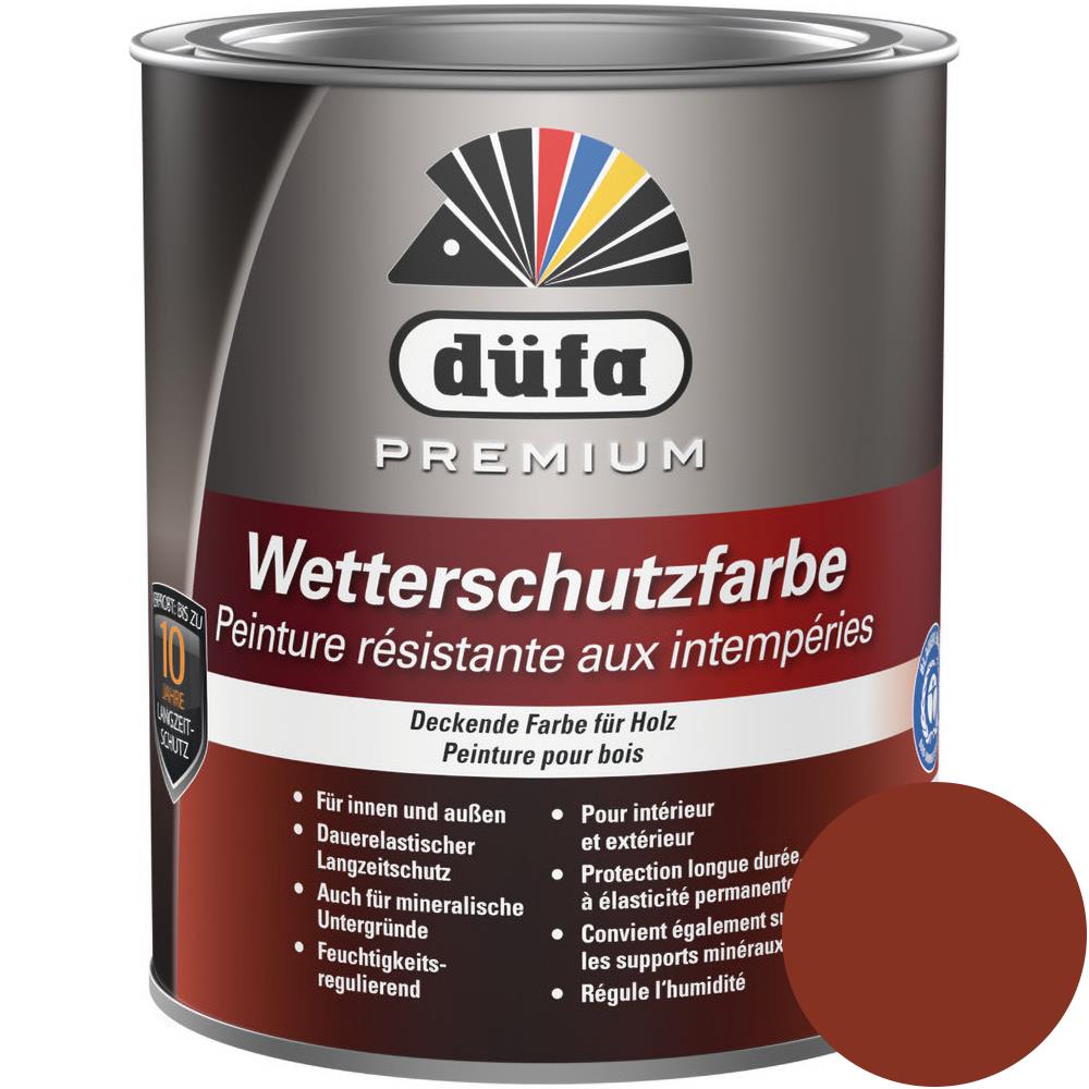 Düfa Premium Wetterschutzfarbe SCHWEDENROT 750 ml Holzfarbe Dauerschutzfarbe Holzlack