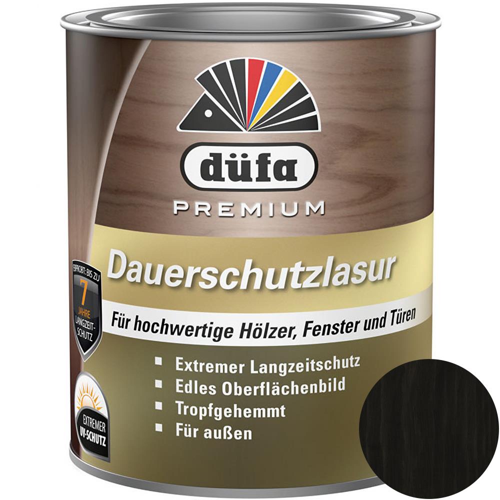 Düfa Premium Dauerschutzlasur EBENHOLZ 750 ml Lasur Holz Schutzlasur
