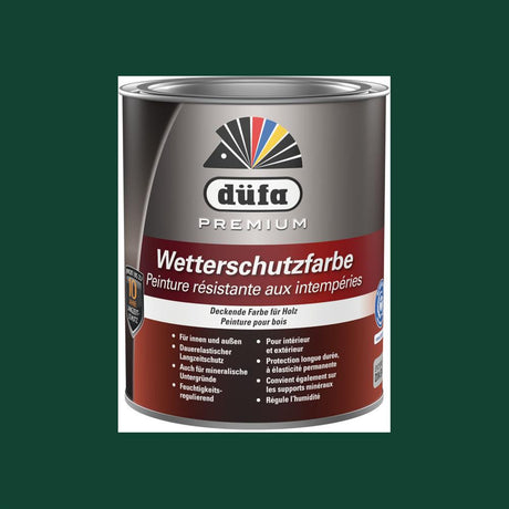 Düfa Premium Wetterschutzfarbe MOOSGRÜN 2,5 l Holzfarbe Dauerschutzfarbe Holzlack