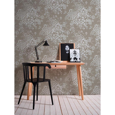 Architects Paper Textiltapete Mustertapete Metallic Silk Floral Braun