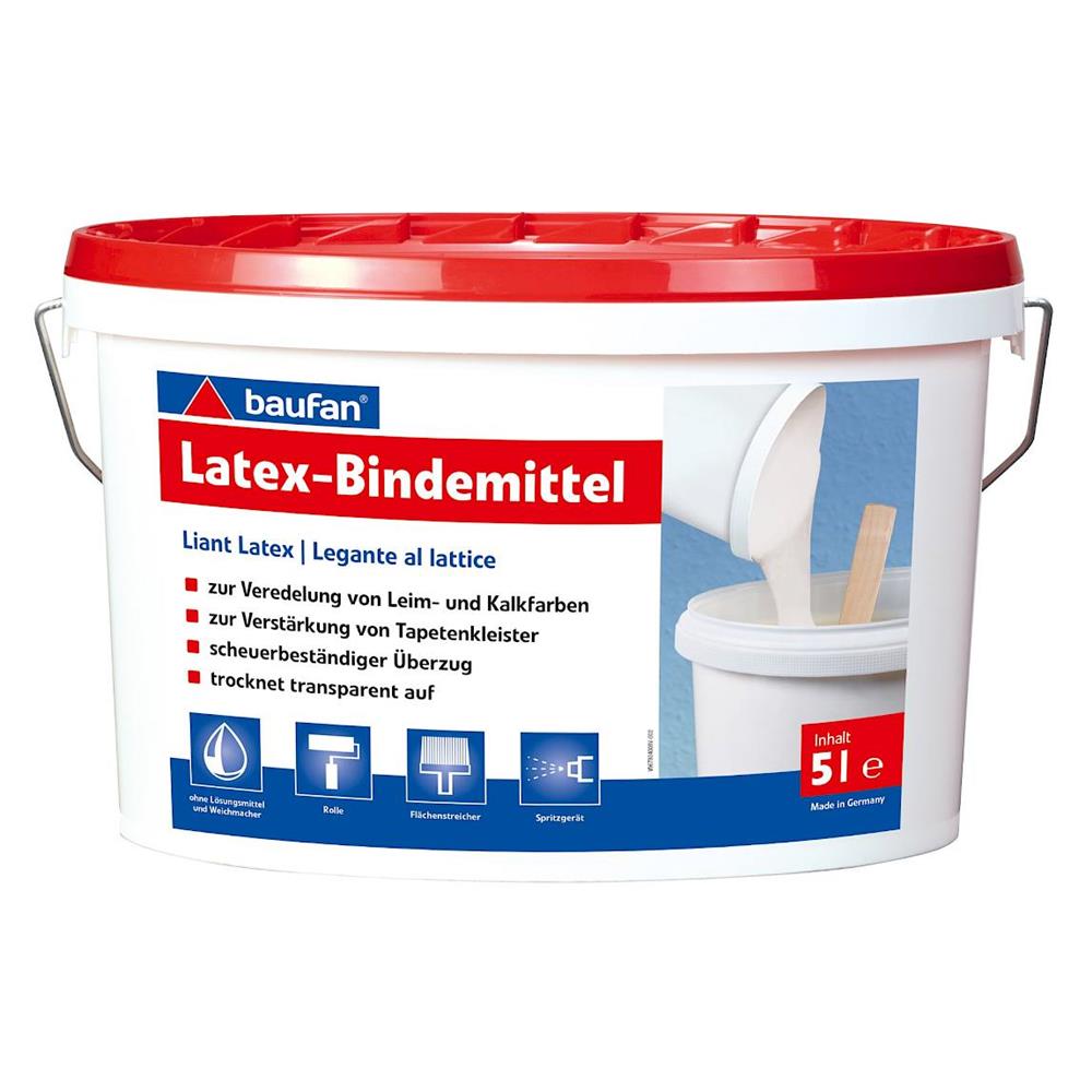 baufan Latex-Bindemittel 5 Liter - Zusatz für Farben und Tapetenkleister