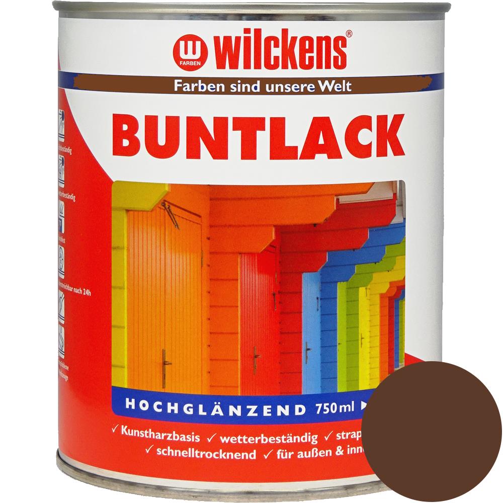 Wilckens Buntlack hochglänzend, Nussbraun (RAL 8011), 750 ml