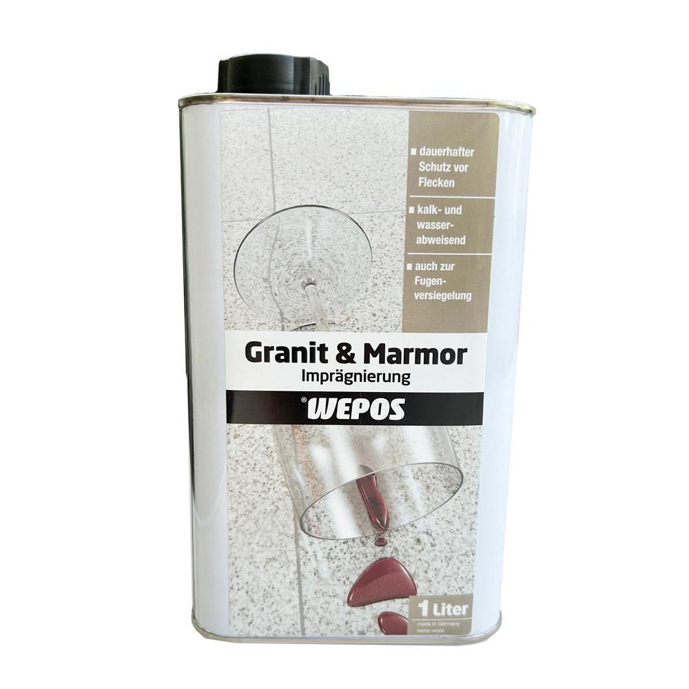 Wepos Granit & Marmor Imprägnierung 1 L - Fleckschutz für Naturstein