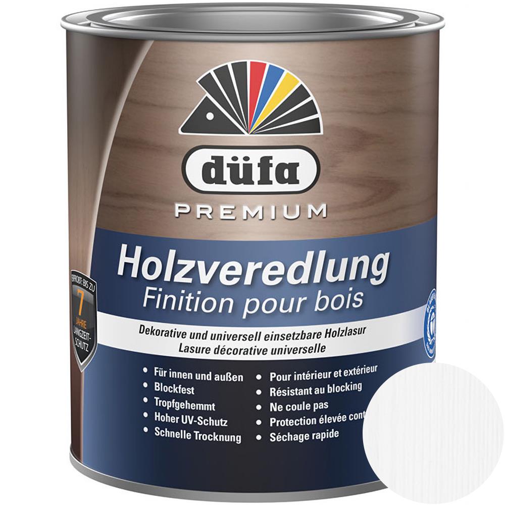 Düfa Premium Holzveredlung WEISS 750 ml Universallasur Holzlasur Schutzlasur