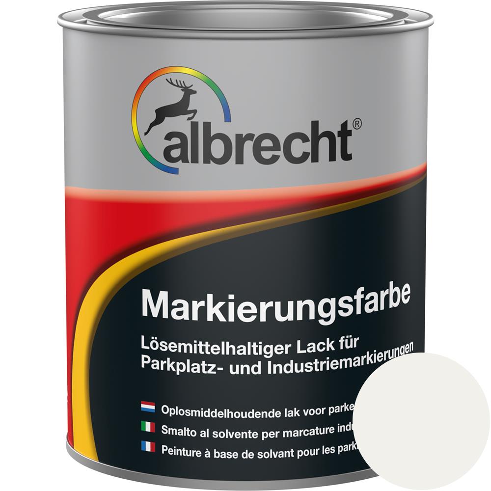 Albrecht Markierungsfarbe VerkehrsWeiß 750 ml Parkplatzfarbe Industriemarkierung
