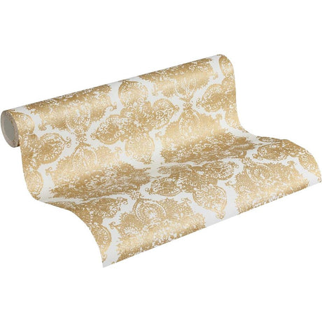 A.S. Création Trendwall Vliestapete Tapete Ornamente barock 10,05 m x 0,53 m metallic weiß