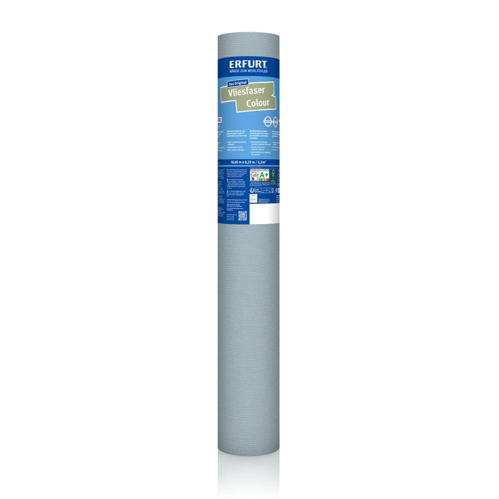 6 Rollen Erfurt Vliesfaser COLOUR 302-7 Hellblau Vliestapete 10,05 x 0,53 cm