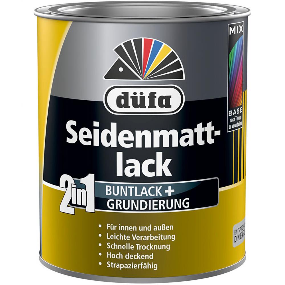 Düfa 2in1 Seidenmattlack RAL 9005 Tiefschwarz 750 ml schwarz matt Lack + Grundierung