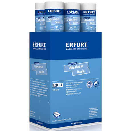 ERFURT VLIESFASER BASIC 104 Vliestapete 10,05 x 0,53 m - 6 Rollen