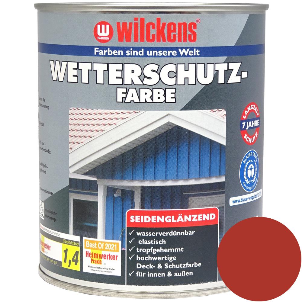 Wilckens Wetterschutzfarbe seidenglänzend, Schwedenrot, 750 ml
