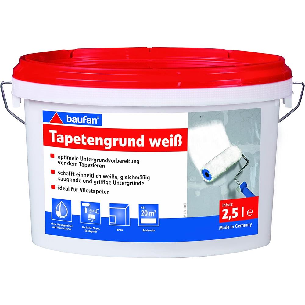 baufan Tapetengrund weiss 2,5 L Tapetengrundierung Grundierung
