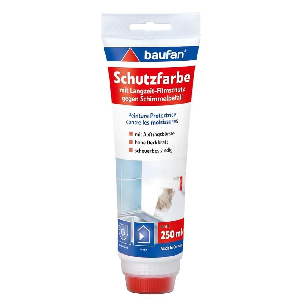 baufan Schutzfarbe Tube 250 ml mit Langzeit-Schutzfilm Oberflächen innen
