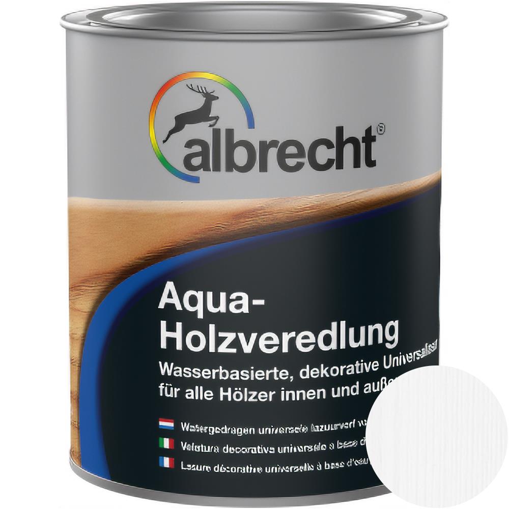 Albrecht Aqua-Holzveredlung Weiß 750 ml Universallasur Holzlasur Schutzlasur