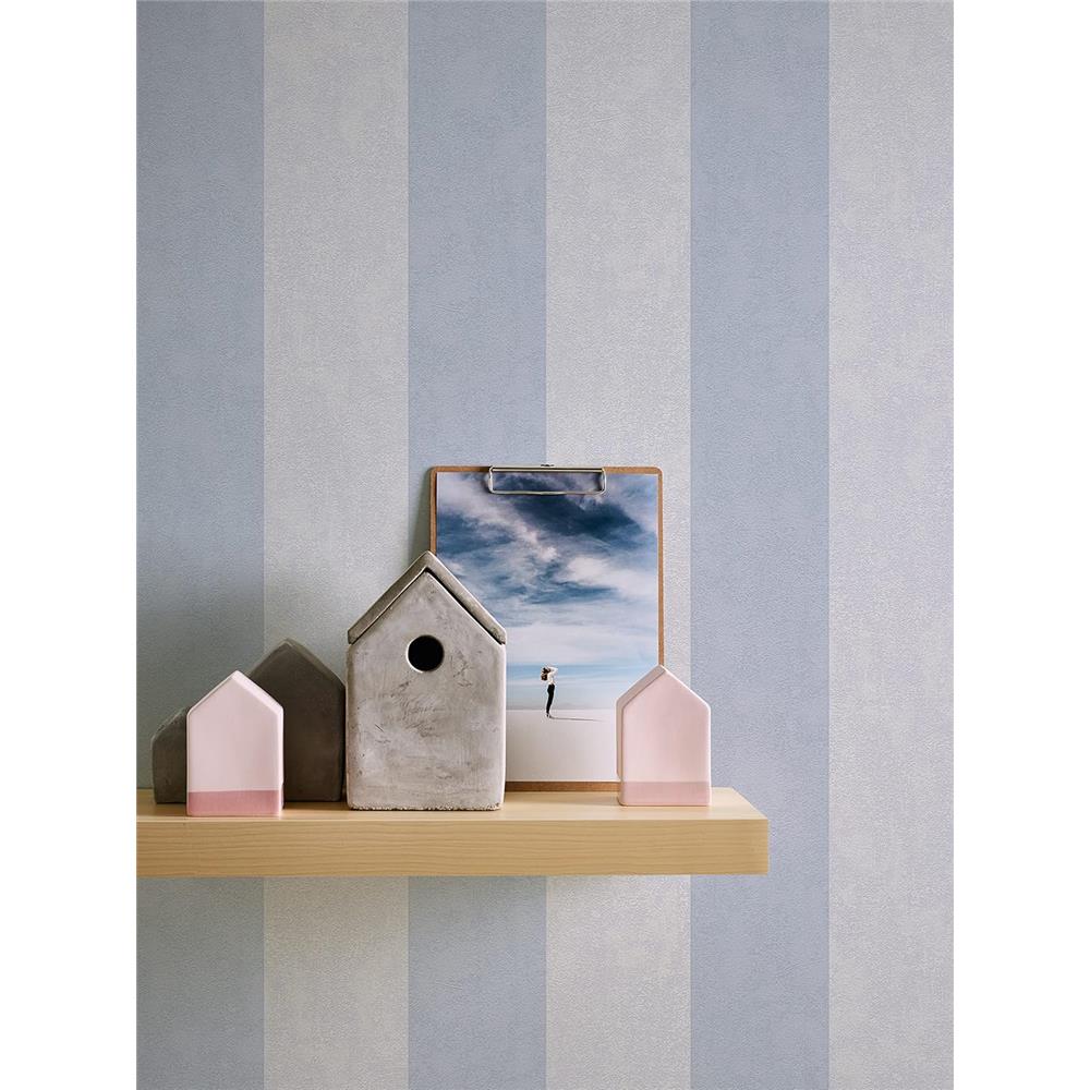 A.S. Création Streifentapete Hellblau Hellgrau Mustertapete Tapete mit breiten Streifen