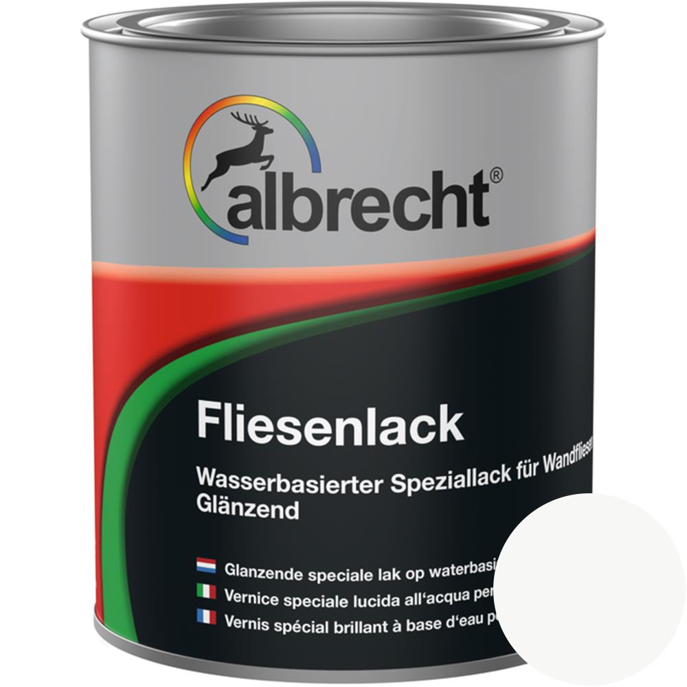 Albrecht Fliesenlack hochwertiger Lack Weiß Glänzend Fliesenfarbe 750ml