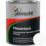 Albrecht Fliesenlack hochwertiger Lack Weiß Glänzend Fliesenfarbe 750ml