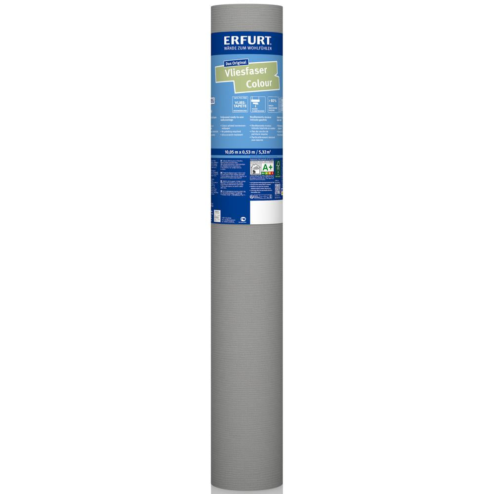 ERFURT Vliesfaser COLOUR 302-2 Grau Vliestapete 10,05 x 0,53 m - 6 Rollen