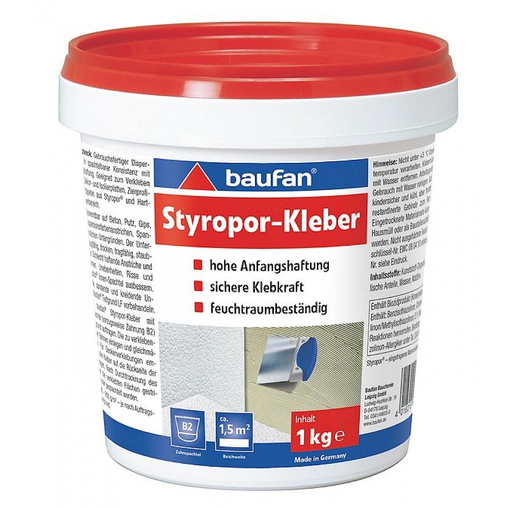 baufan Styroporkleber 1 kg Lösungsmittelfreier Klebstoff Spezialkleber